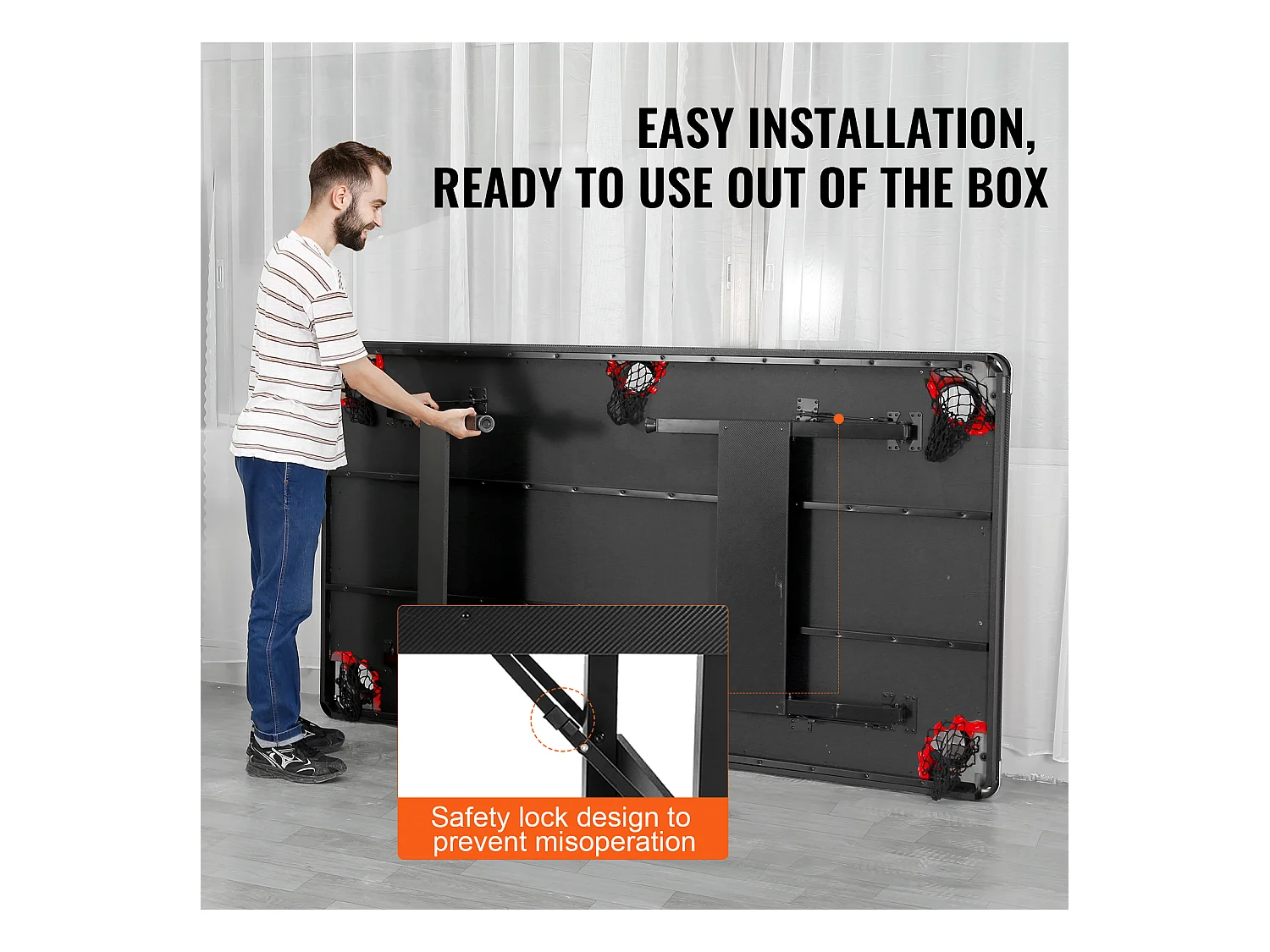 Table Transformable, SucceBuy Table de Billard de 213 cm, Table de Billard Portable avec Tissu Rouge pour Salle de Jeux