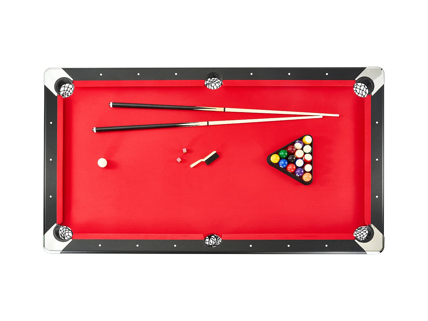 Table Transformable, SucceBuy Table de Billard de 213 cm, Table de Billard Portable avec Tissu Rouge pour Salle de Jeux