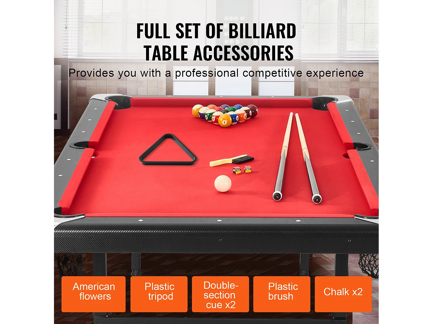 Table Transformable, SucceBuy Table de Billard de 213 cm, Table de Billard Portable avec Tissu Rouge pour Salle de Jeux