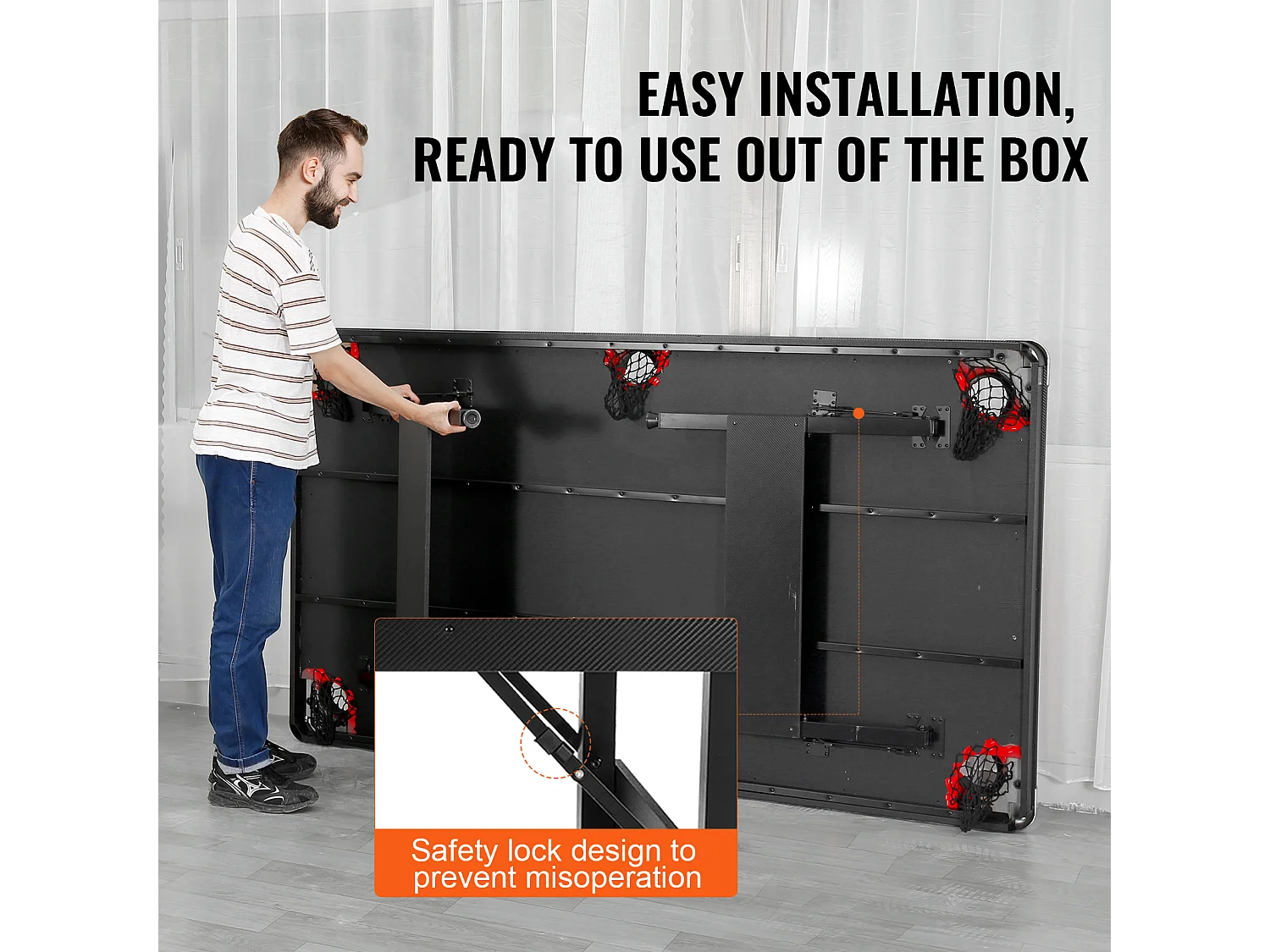 Table Transformable, SucceBuy Table de Billard de 213 cm, Table de Billard Portable avec Tissu Rouge pour Salle de Jeux