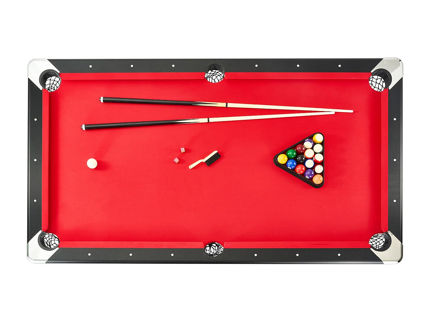 Table Transformable, SucceBuy Table de Billard de 213 cm, Table de Billard Portable avec Tissu Rouge pour Salle de Jeux