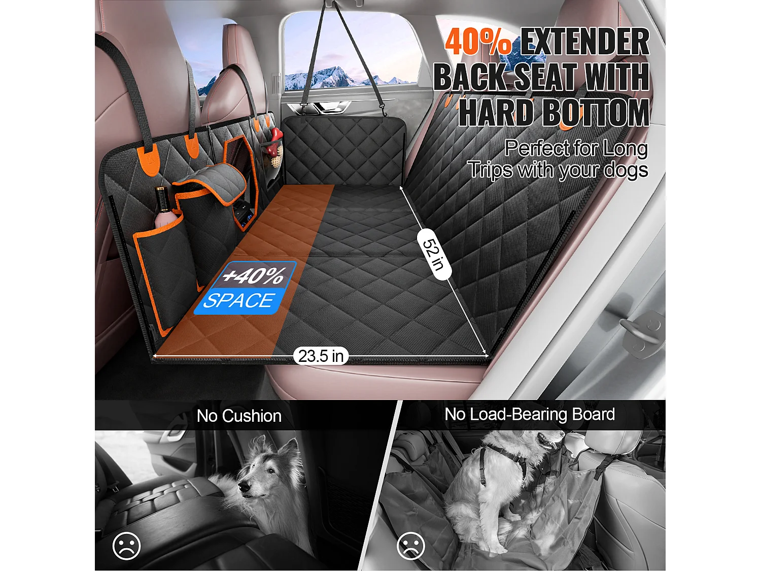 Housse, SucceBuy Housse de Siège de Voiture pour Chien pour Siège Arrière, Mesurant 132 cm x 60 cm, Imperméable et Fabriquée en Matériau 600D pour Voitures