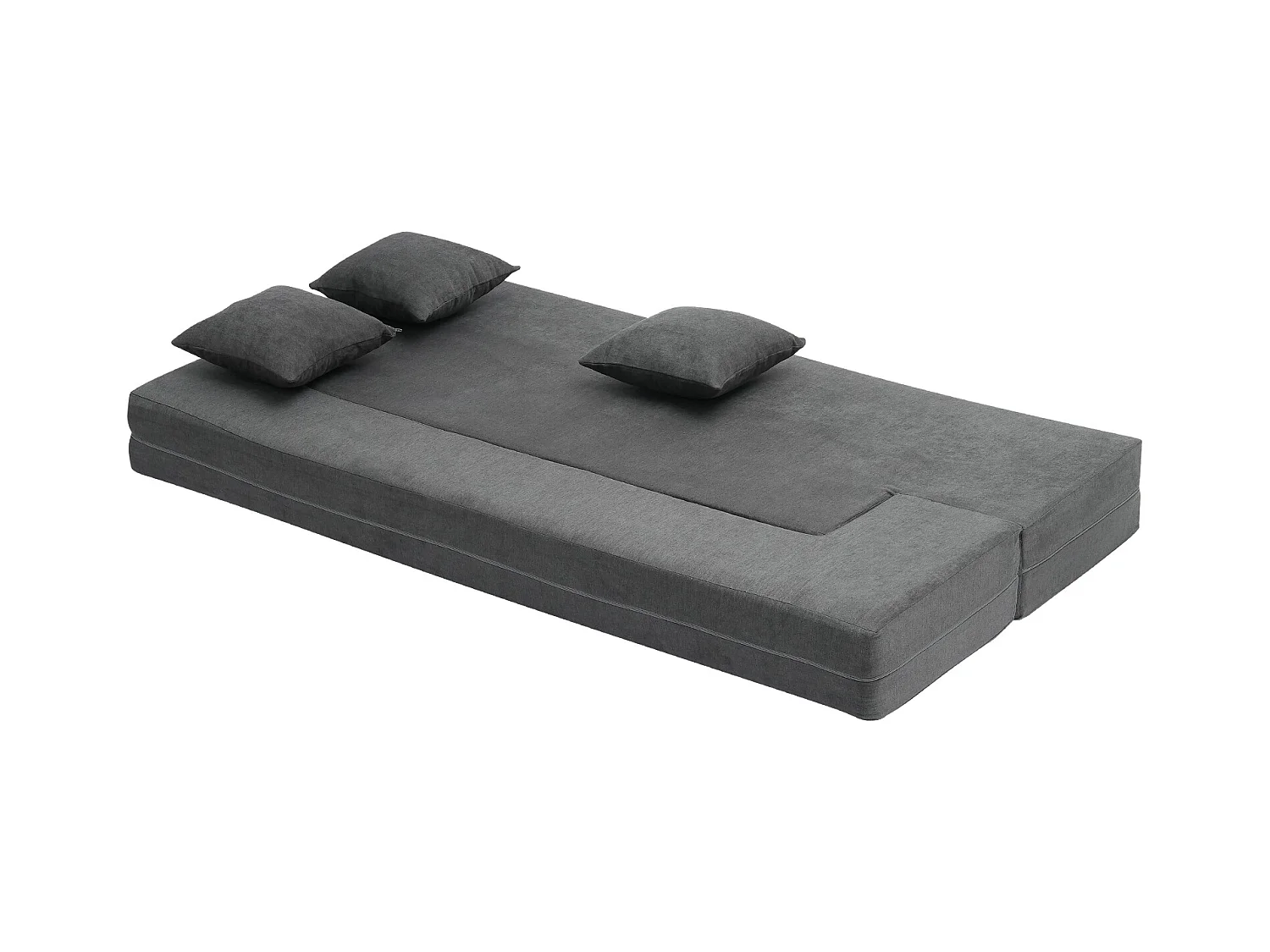 Canapé-lit Moderne, SucceBuy Canapé-lit Pliant 3 en 1 avec 3 Oreillers pour Lit Simple Gris Foncé