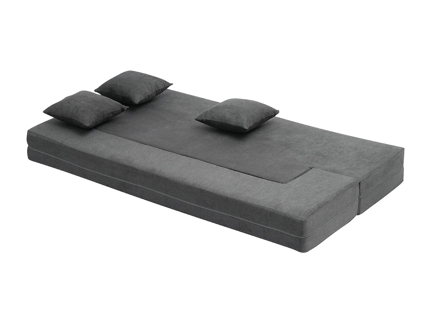 Canapé-lit Moderne, SucceBuy Canapé-lit Pliant 3 en 1 avec 3 Oreillers pour Lit Simple Gris Foncé