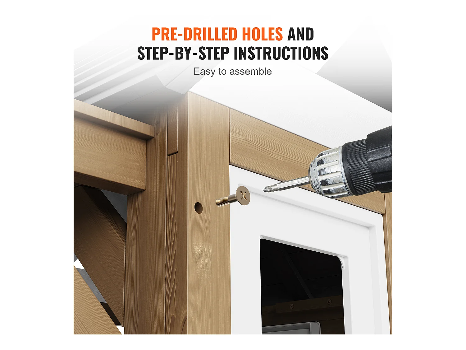 Maison de Jeux Enfant, SucceBuy Maisonnette de Jeu en Bois pour Enfants avec Porte, Fenêtre, Évier