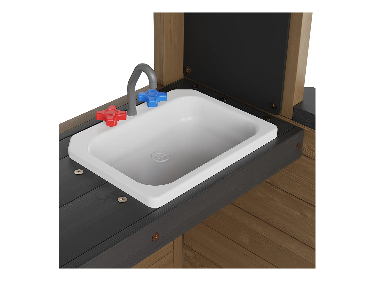 Maison de Jeux Enfant, SucceBuy Maisonnette de Jeu en Bois pour Enfants avec Porte, Fenêtre, Évier