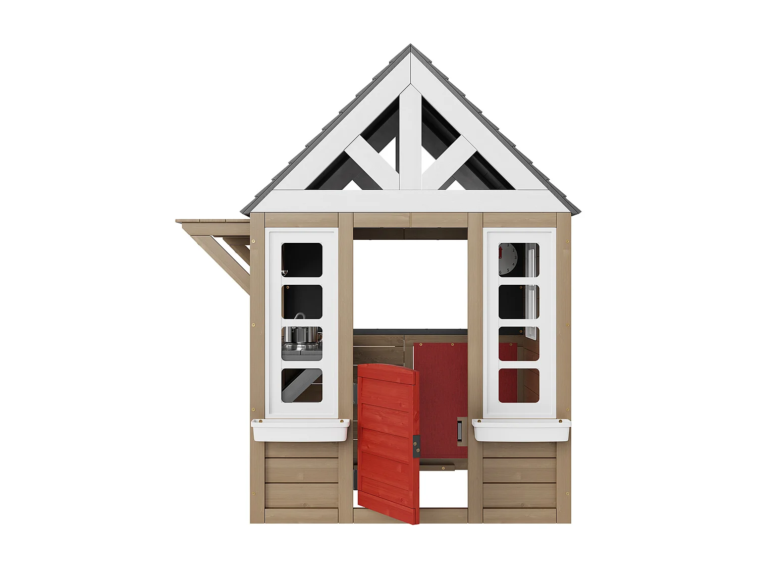 Maison de Jeux Enfant, SucceBuy Maisonnette de Jeu en Bois pour Enfants avec Porte, Fenêtre, Évier
