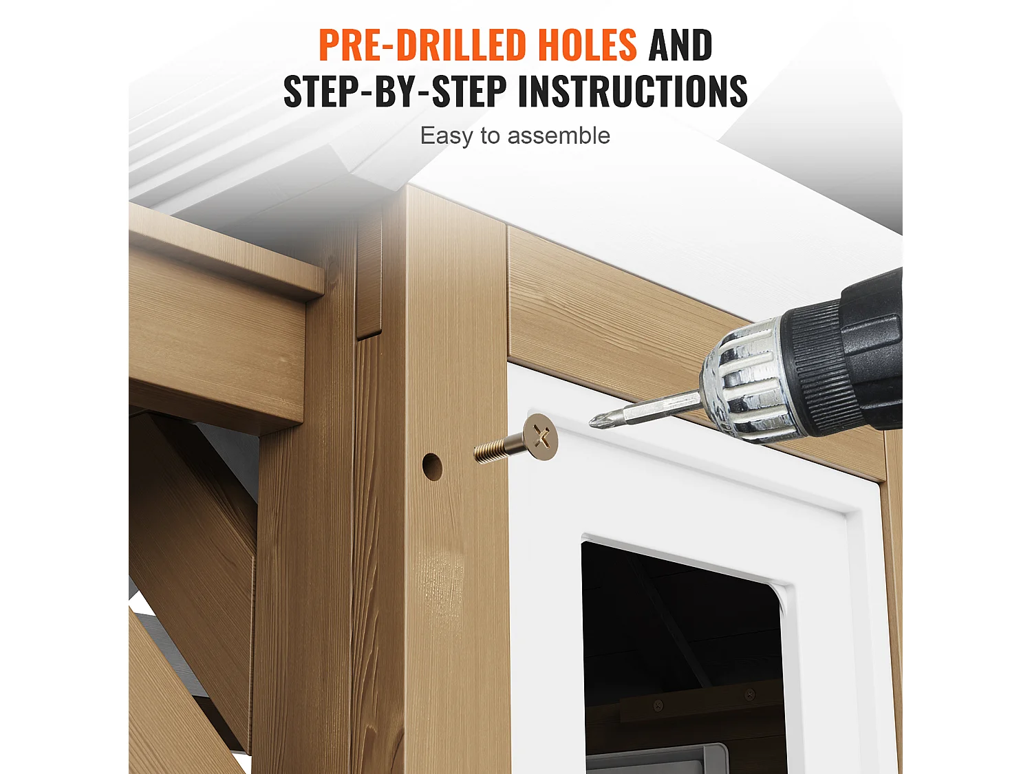 Maison de Jeux Enfant, SucceBuy Maisonnette de Jeu en Bois pour Enfants avec Porte, Fenêtre, Évier