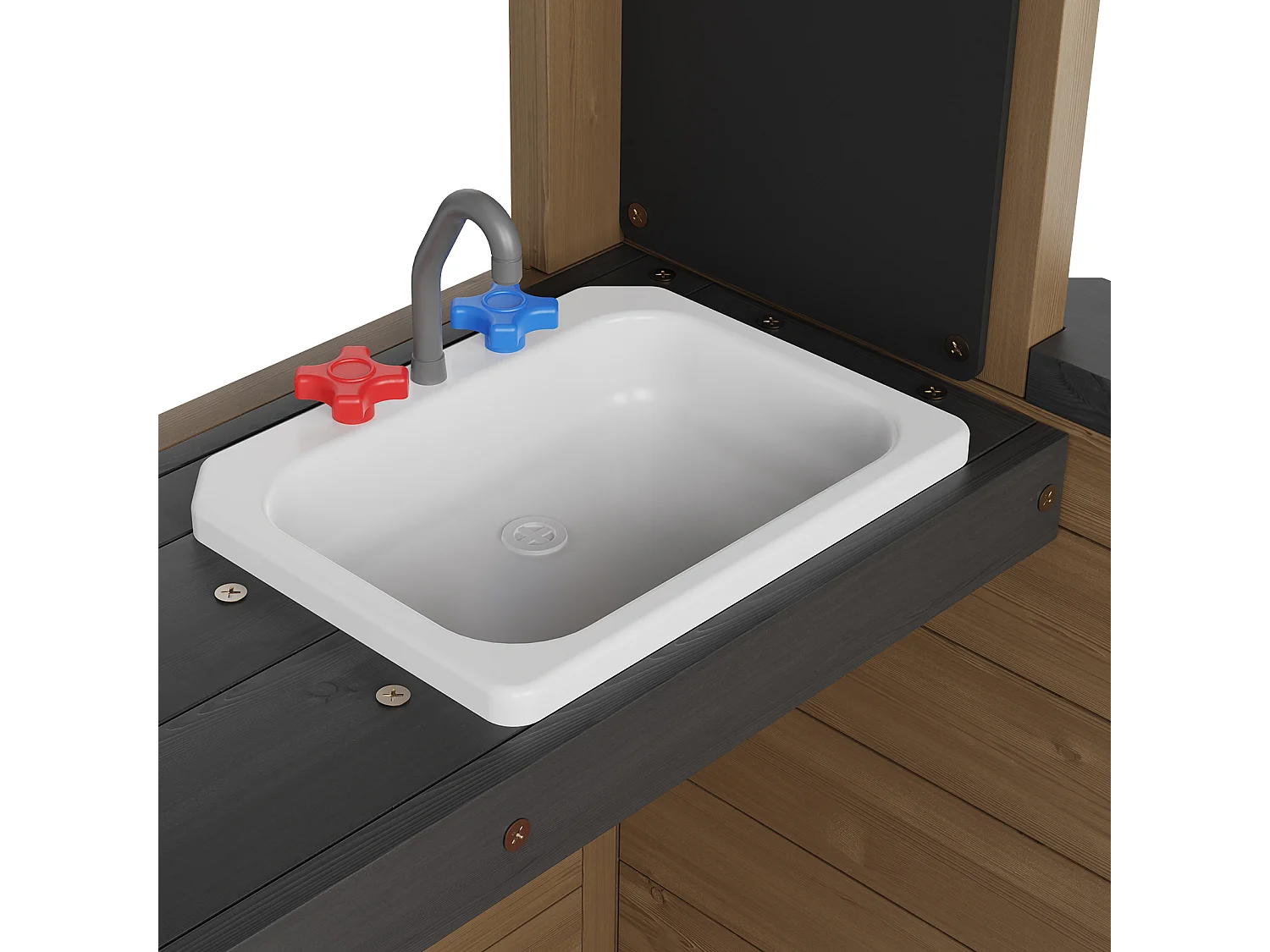 Maison de Jeux Enfant, SucceBuy Maisonnette de Jeu en Bois pour Enfants avec Porte, Fenêtre, Évier