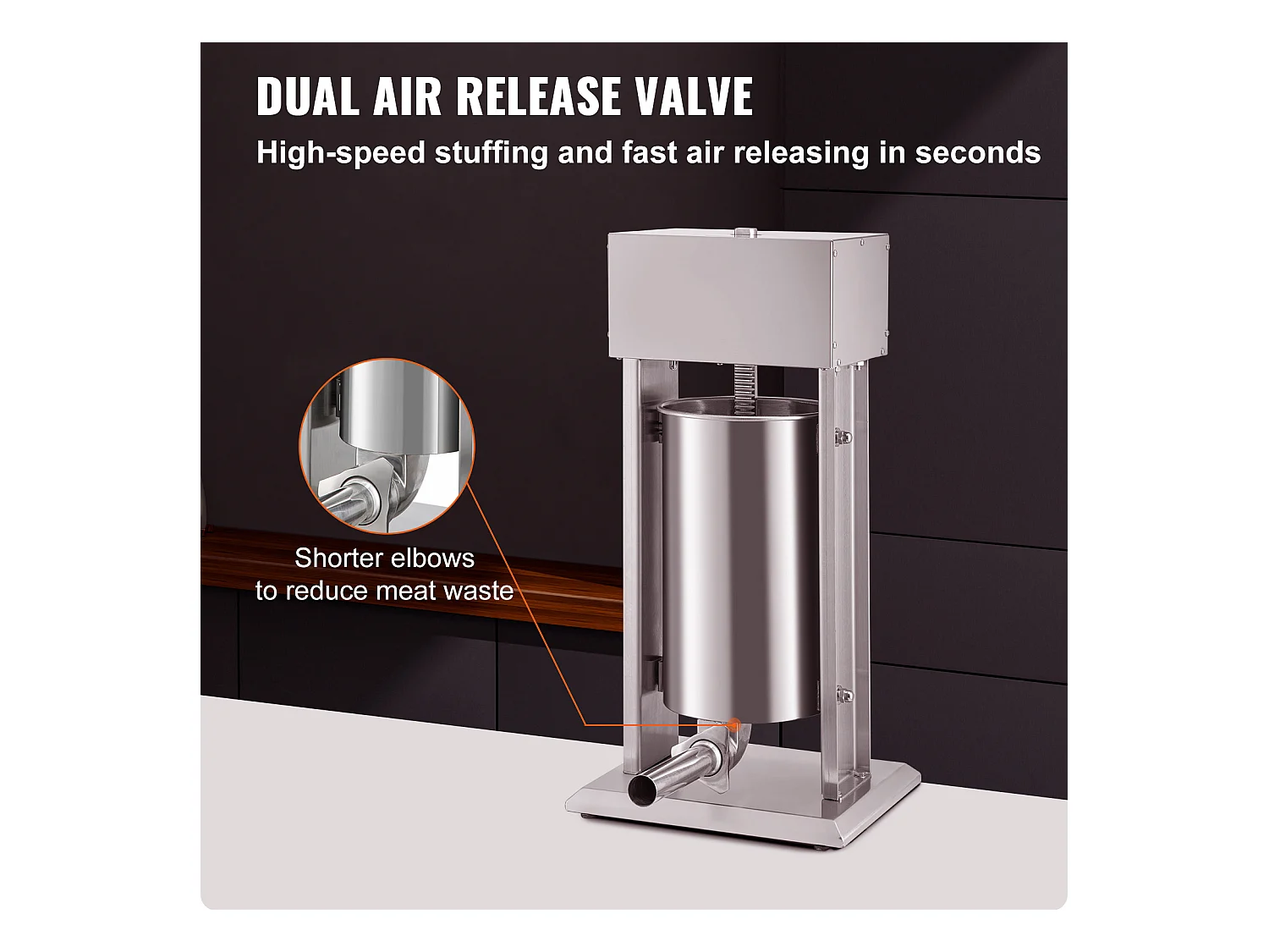 Saucisse SucceBuy Remplisseuse de Saucisses Électrique 15L à Vitesse Variable en Acier Inoxydable