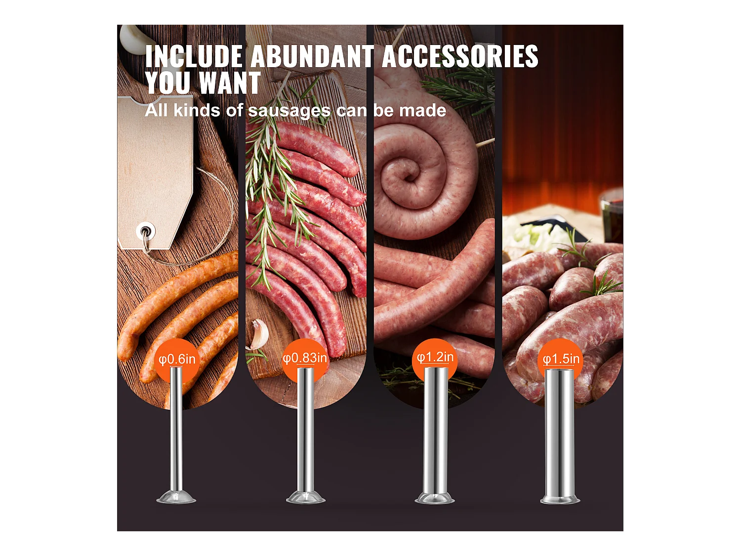 Saucisse SucceBuy Remplisseuse de Saucisses Électrique 15L à Vitesse Variable en Acier Inoxydable