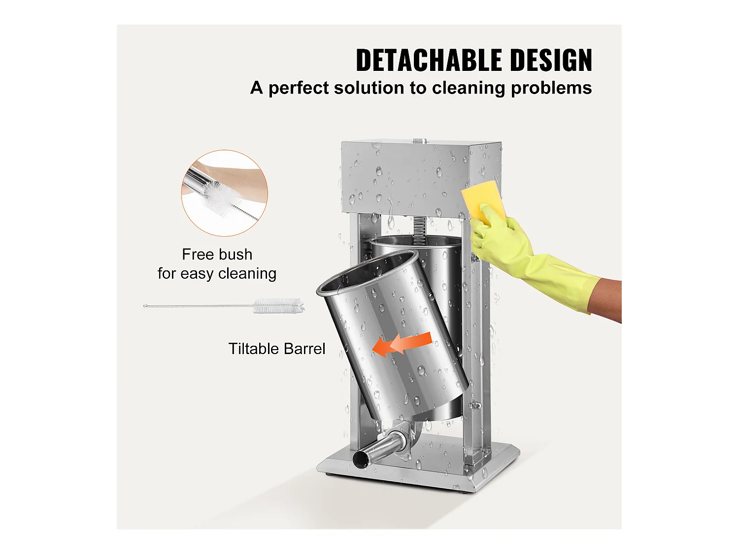 Saucisse SucceBuy Remplisseuse de Saucisses Électrique 15L à Vitesse Variable en Acier Inoxydable