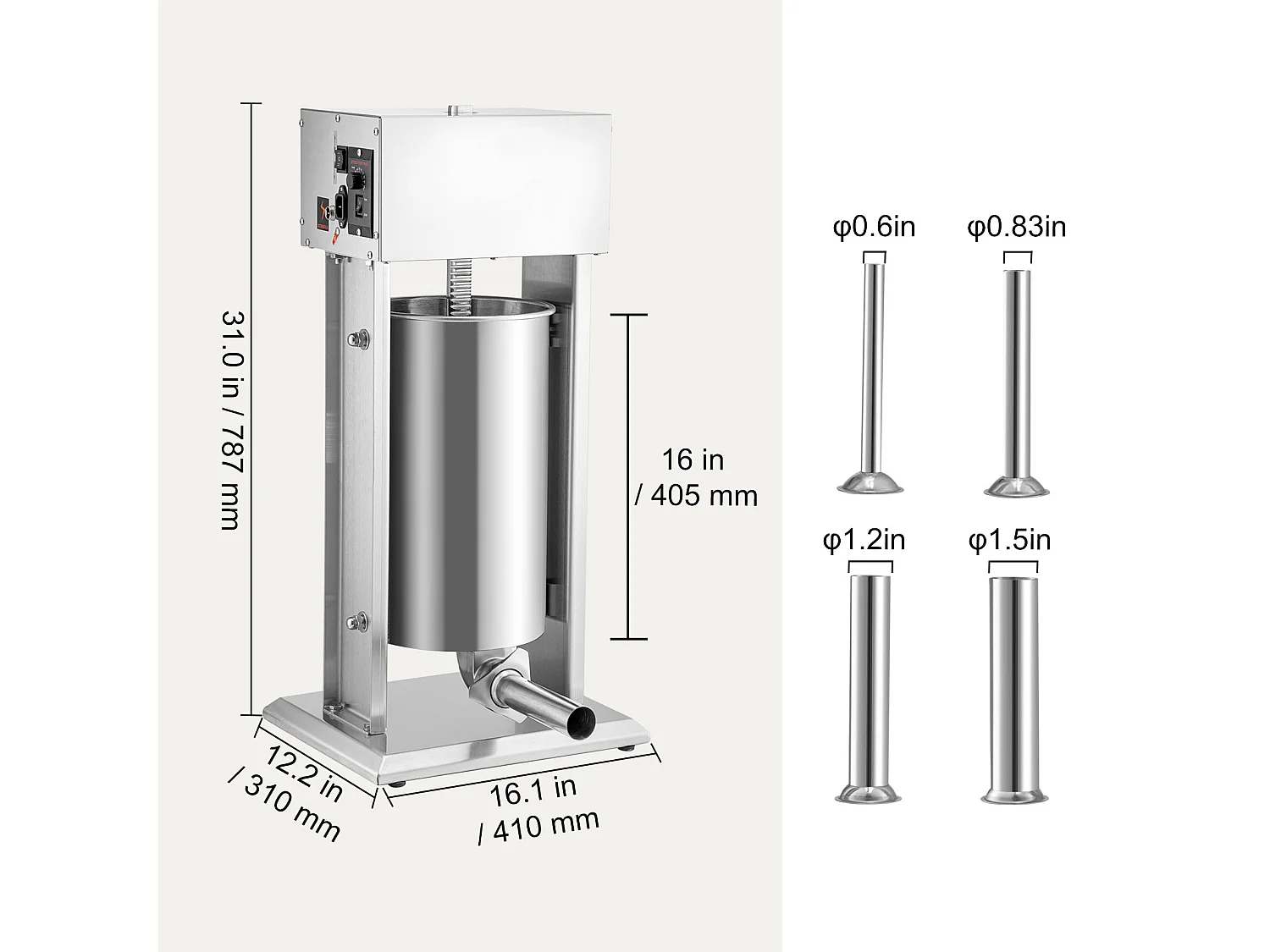 Saucisse SucceBuy Remplisseuse de Saucisses Électrique 15L à Vitesse Variable en Acier Inoxydable