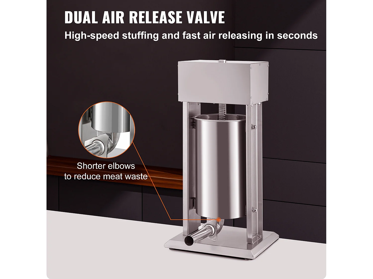 Saucisse SucceBuy Remplisseuse de Saucisses Électrique 15L à Vitesse Variable en Acier Inoxydable