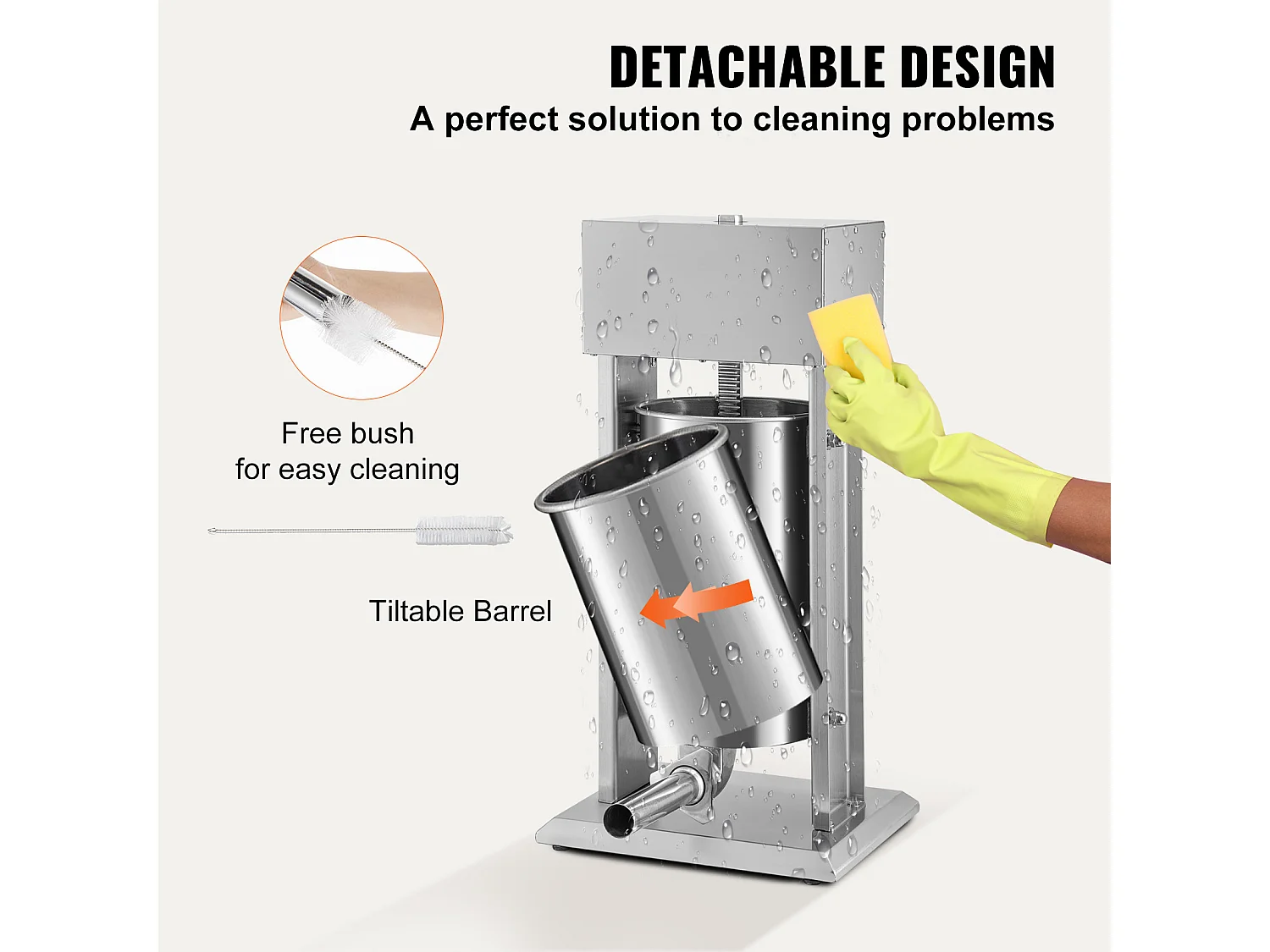 Saucisse SucceBuy Remplisseuse de Saucisses Électrique 15L à Vitesse Variable en Acier Inoxydable