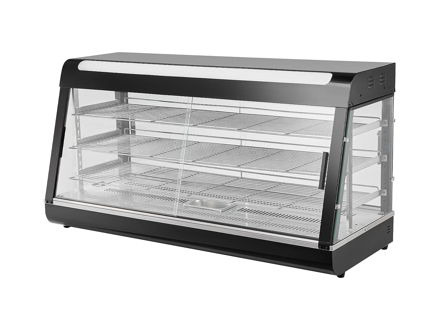 Présentoir SucceBuy Armoire à Pizza Commerciale à 3 Niveaux pour Réchauffeur de Nourriture avec Lumière