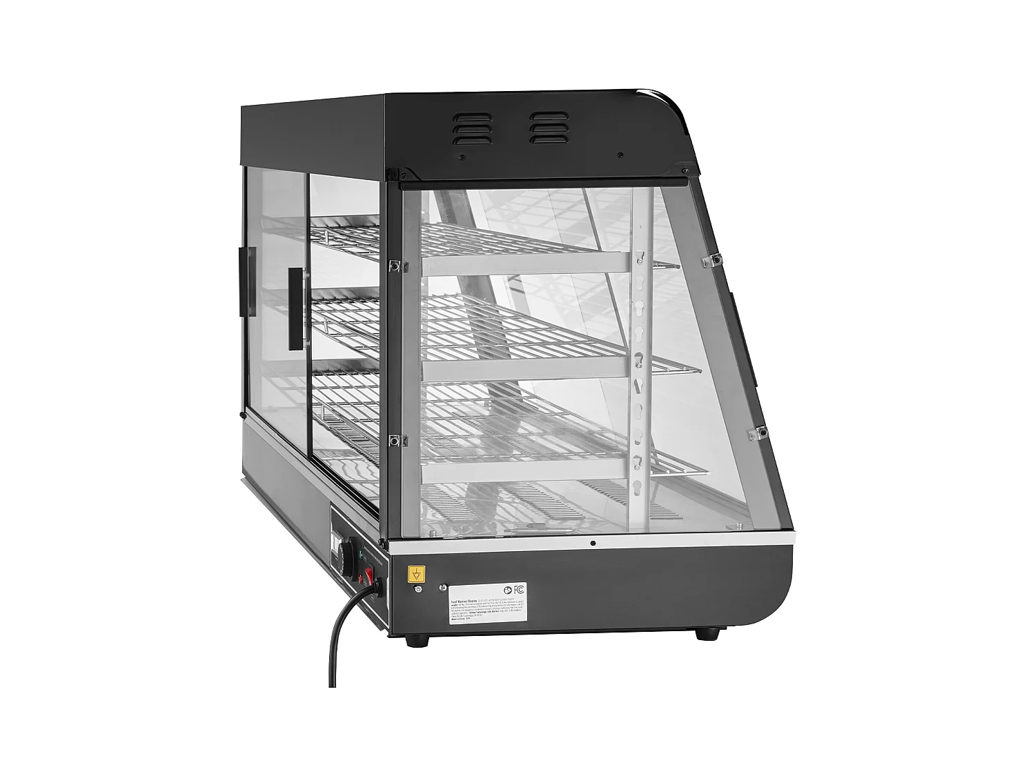 Présentoir SucceBuy Armoire à Pizza Commerciale à 3 Niveaux pour Réchauffeur de Nourriture avec Lumière