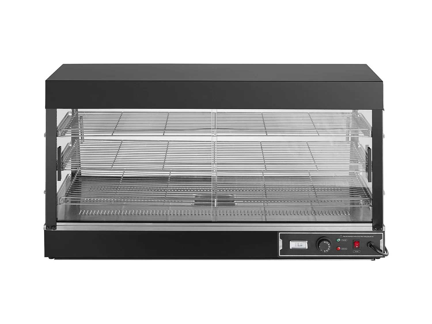 Présentoir SucceBuy Armoire à Pizza Commerciale à 3 Niveaux pour Réchauffeur de Nourriture avec Lumière