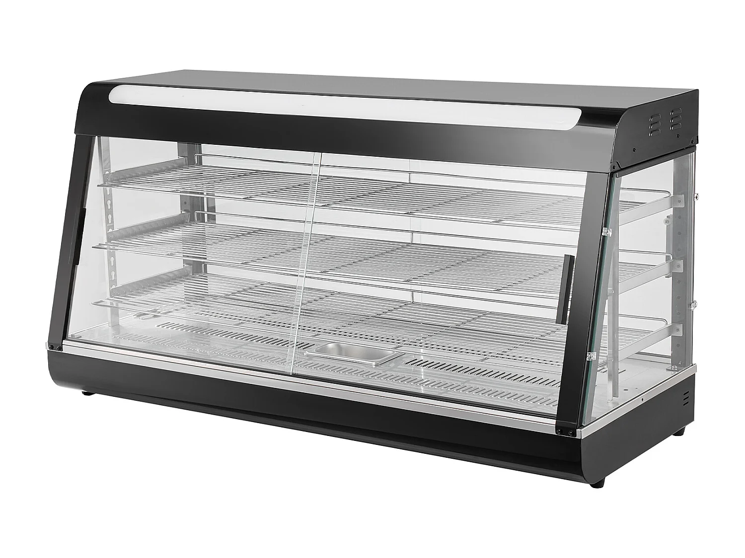 Présentoir SucceBuy Armoire à Pizza Commerciale à 3 Niveaux pour Réchauffeur de Nourriture avec Lumière