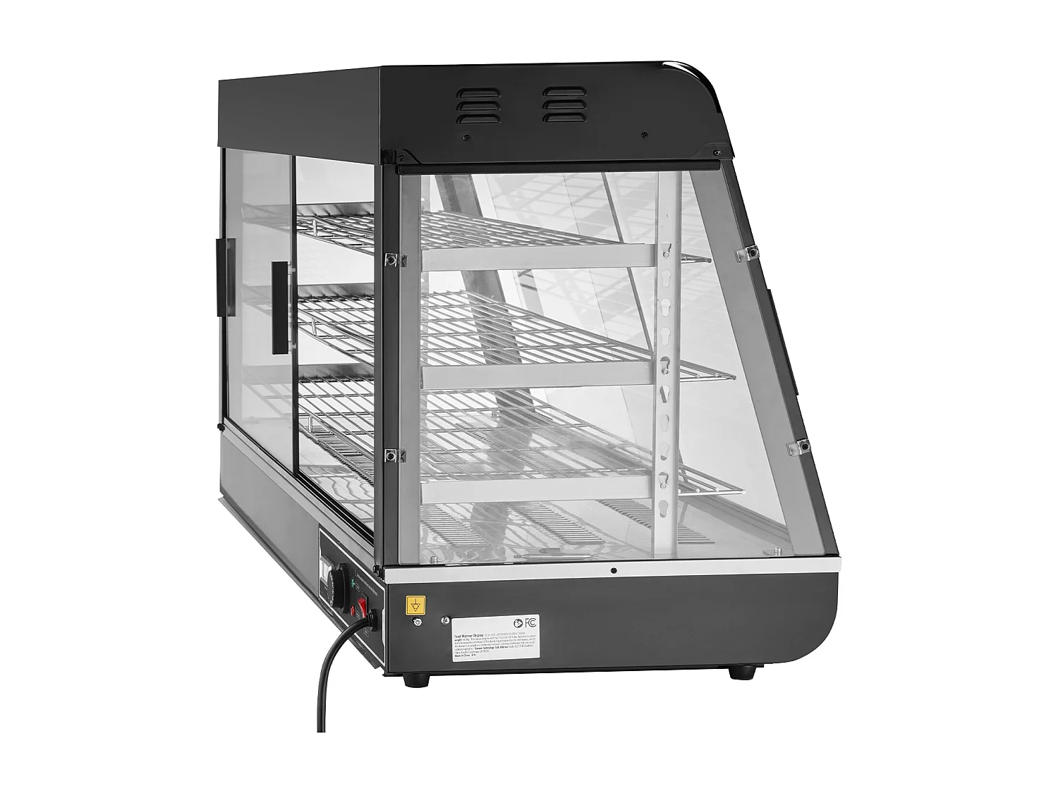 Présentoir SucceBuy Armoire à Pizza Commerciale à 3 Niveaux pour Réchauffeur de Nourriture avec Lumière