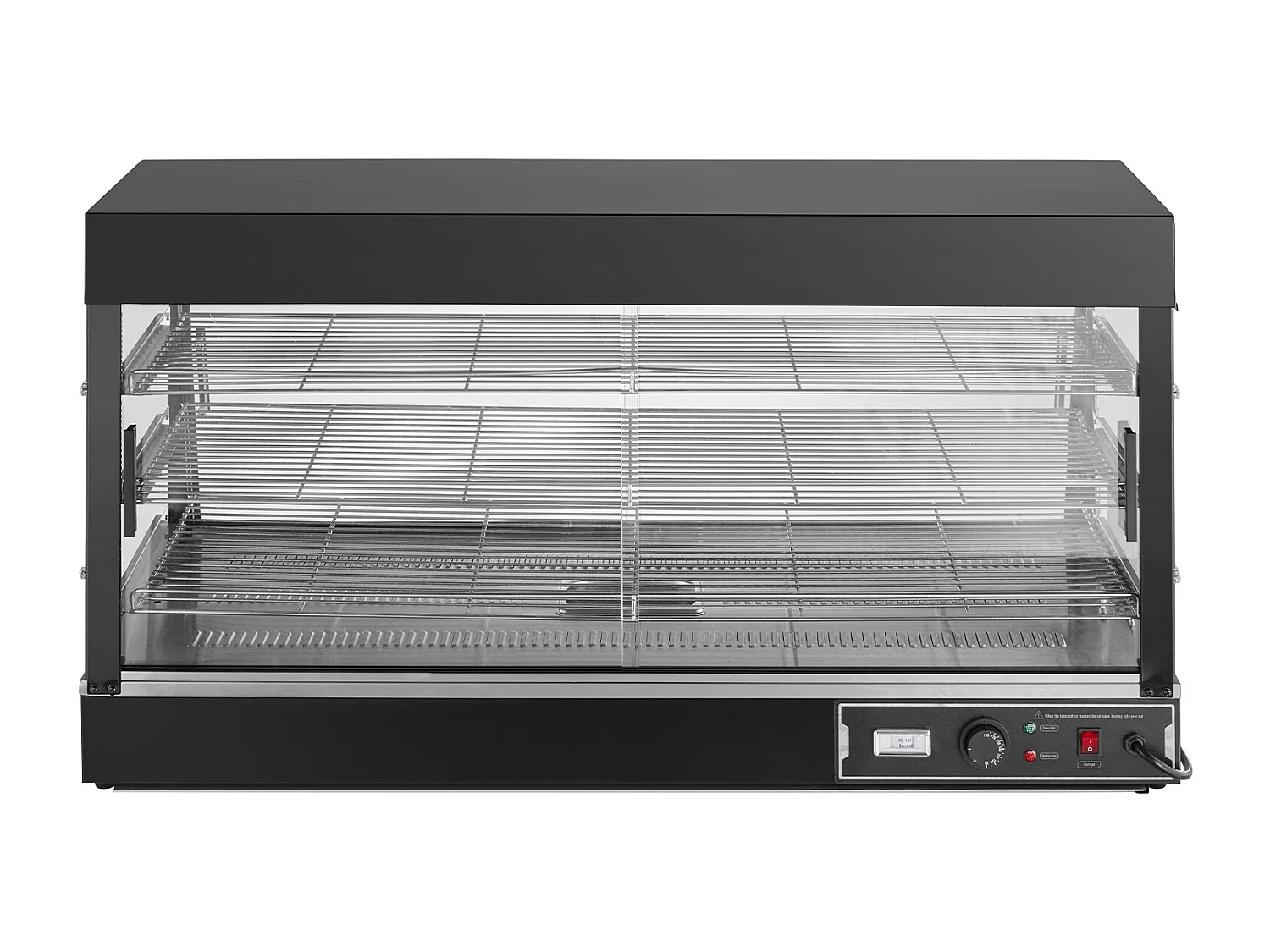 Présentoir SucceBuy Armoire à Pizza Commerciale à 3 Niveaux pour Réchauffeur de Nourriture avec Lumière