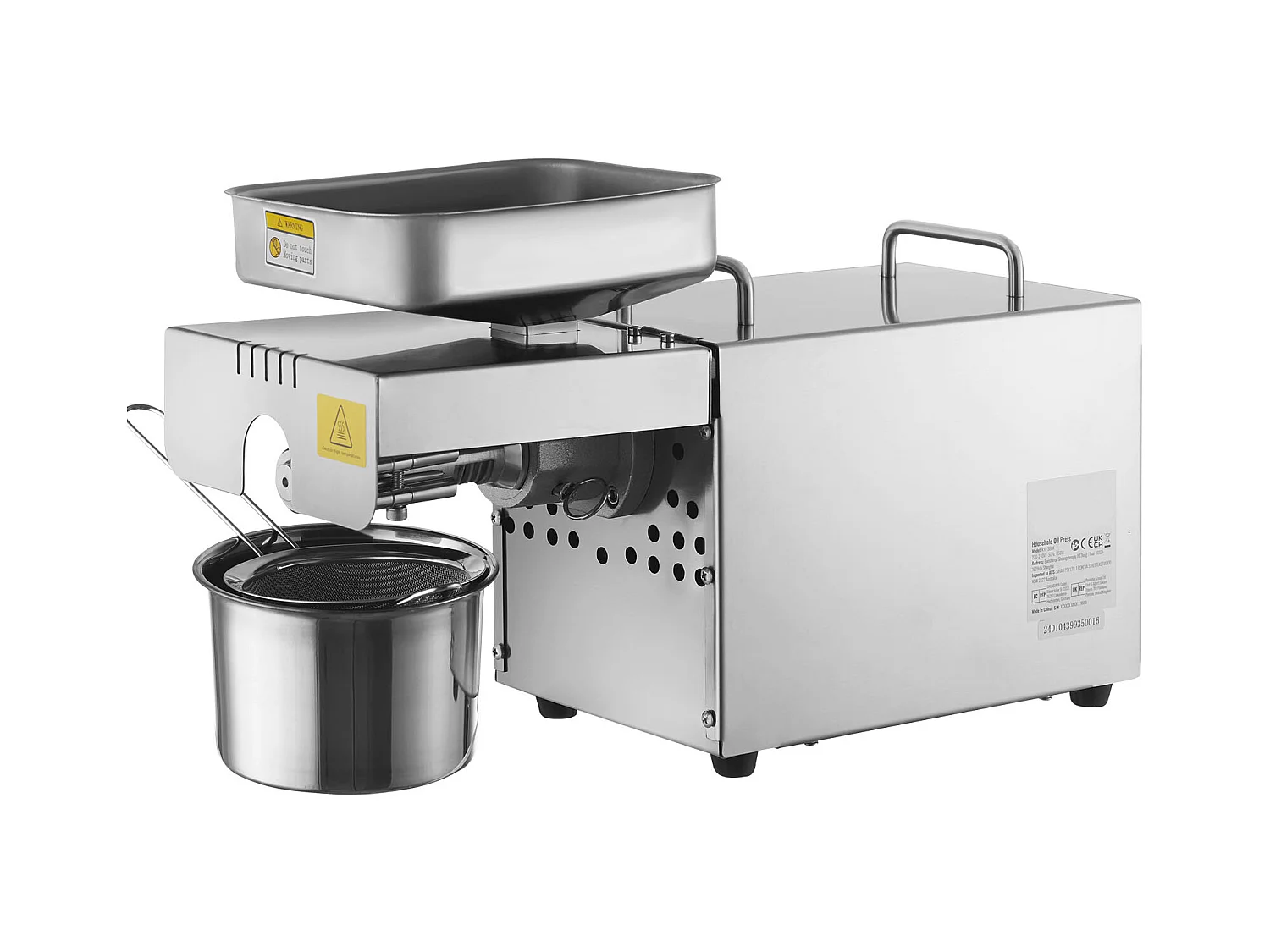 Petit Electroménager SucceBuy Presse à Huile Électrique 700 W en Acier Inoxydable pour Graines de Sésame