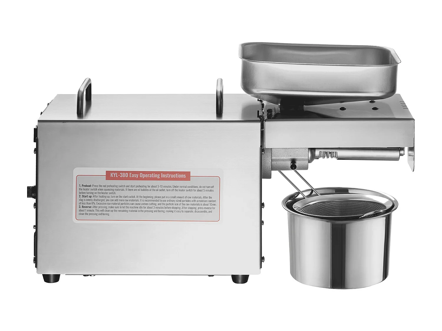 Petit Electroménager SucceBuy Presse à Huile Électrique 700 W en Acier Inoxydable pour Graines de Sésame