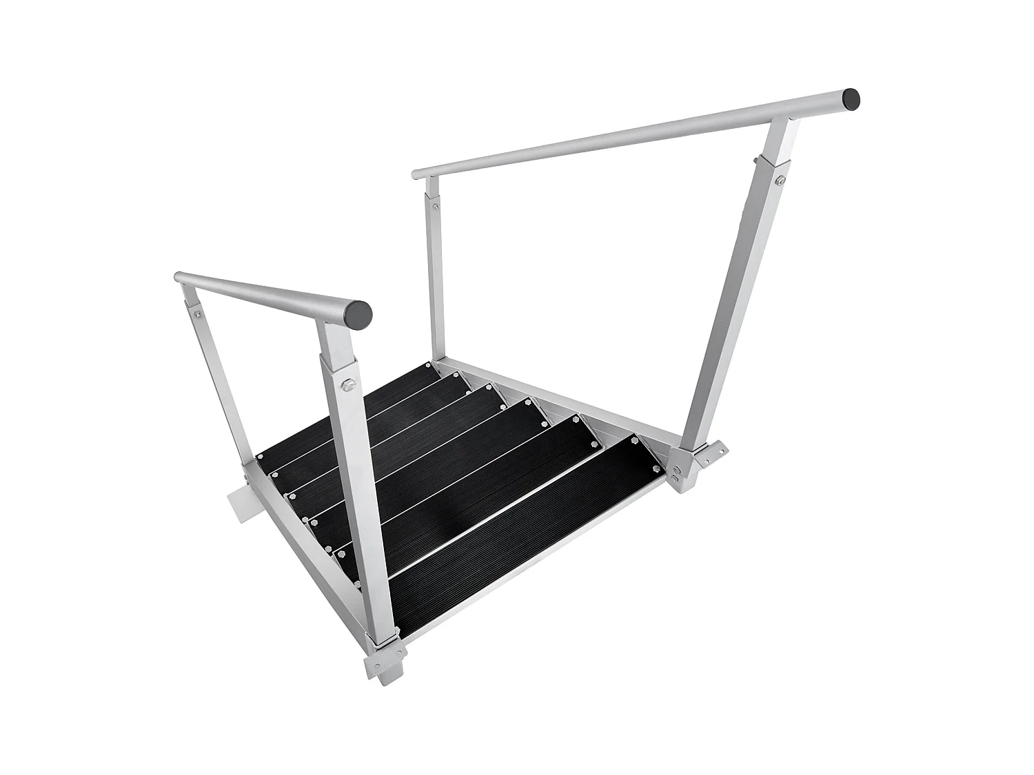 Échelle en Aluminium SucceBuy de Bateau à 6 Marches, Hauteur Réglable de 109.22 à 129.54 cm