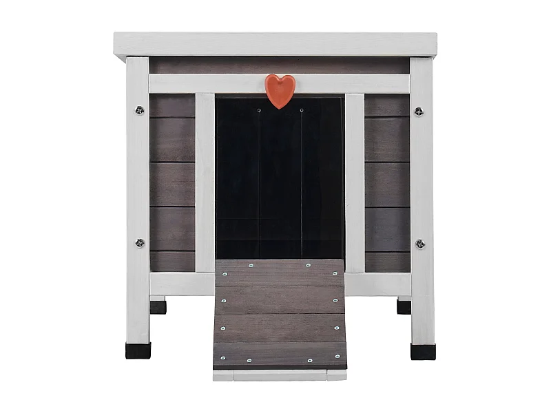 Refugio para Gatos SucceBuy de Madera, Equipado con Techo y Barreras de PVC en la Puerta