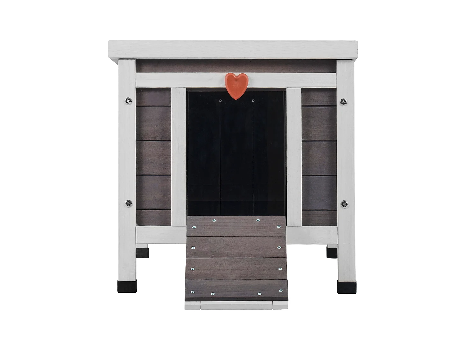 Refugio para Gatos SucceBuy de Madera, Equipado con Techo y Barreras de PVC en la Puerta