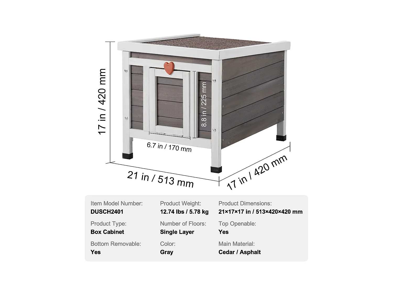 Refugio para Gatos SucceBuy de Madera, Equipado con Techo y Barreras de PVC en la Puerta