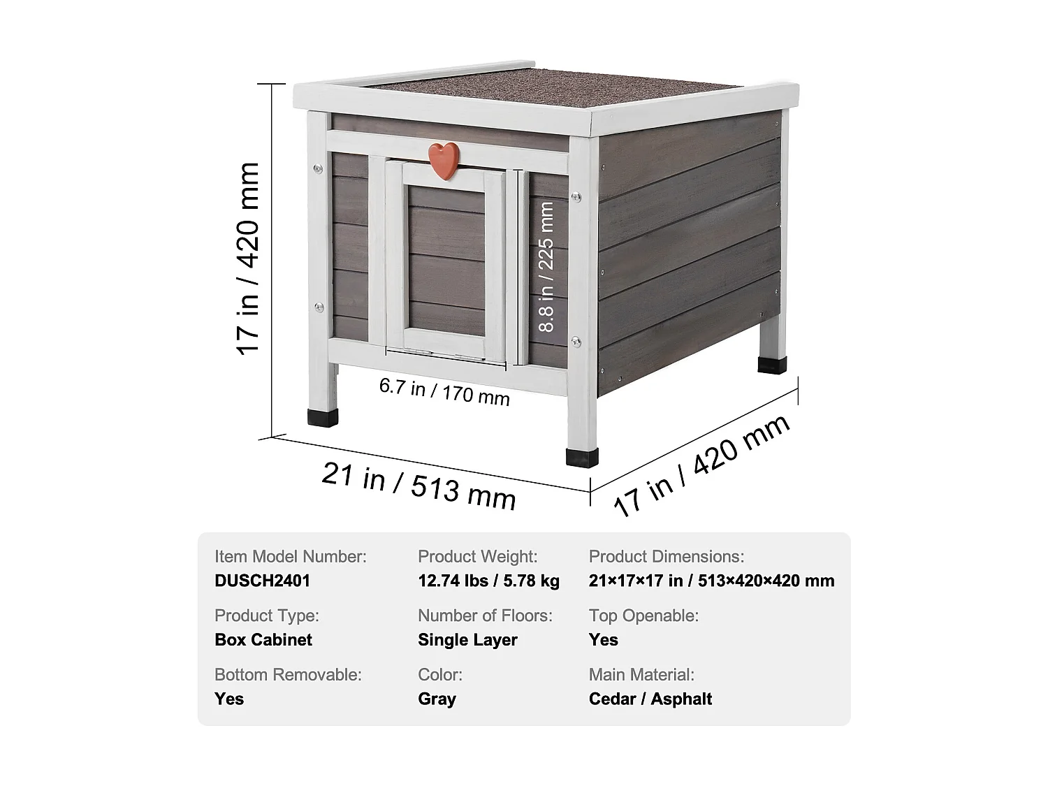 Abri pour Chats SucceBuy en Bois, Équipé d'un Toit et de Barrières PVC sur la Porte