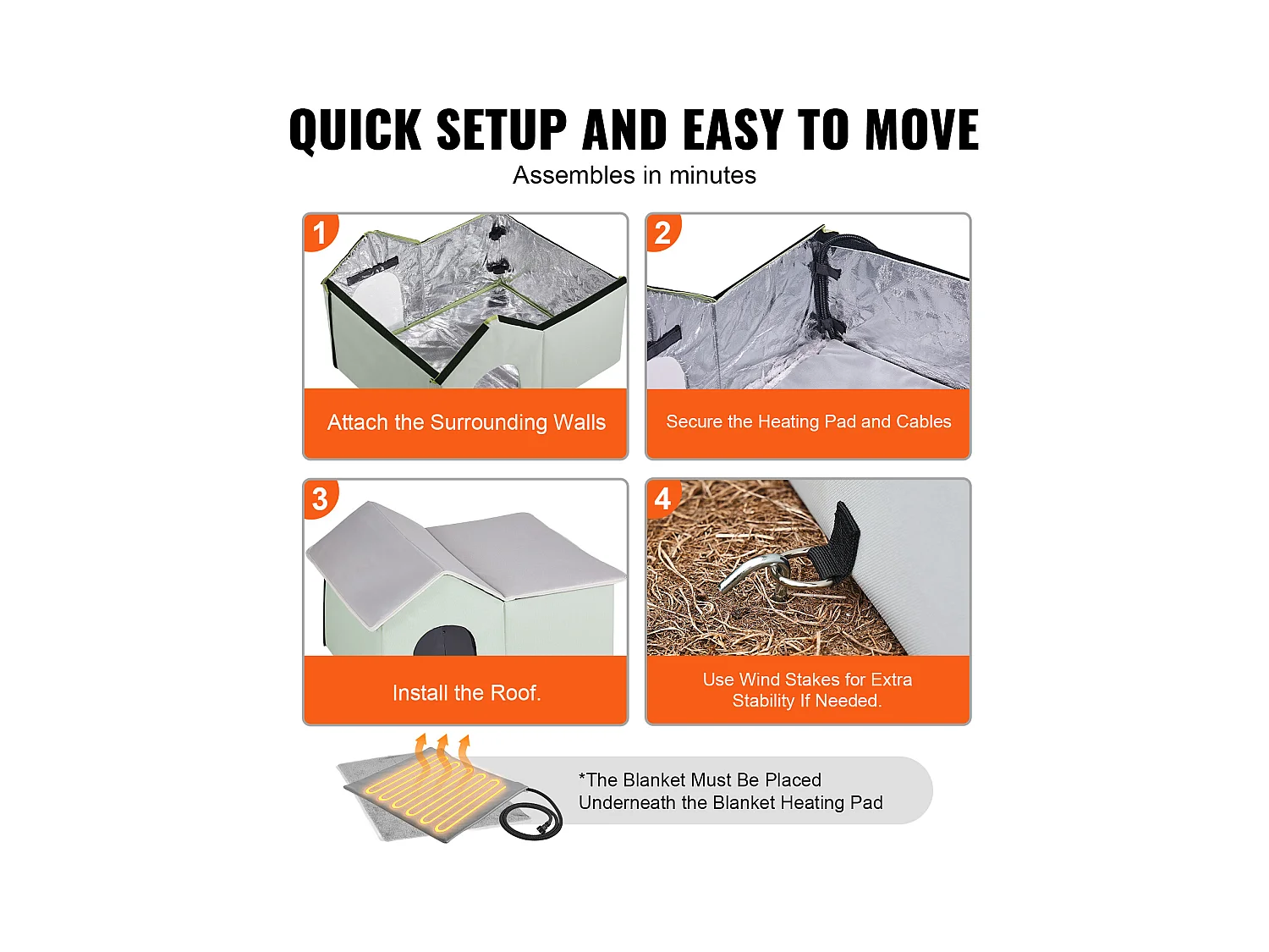 Maison Niche pour Chat, SucceBuy Niche Chauffante pour Chat - Abri d'Extérieur pour Chat avec Coussin Chauffant - Vert - Grand