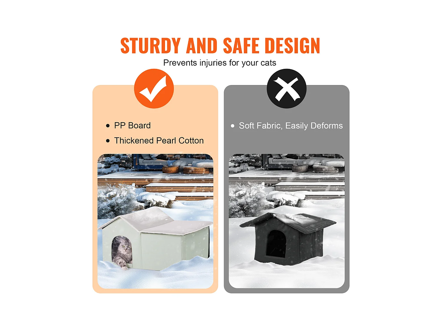 Maison Niche pour Chat, SucceBuy Niche Chauffante pour Chat - Abri d'Extérieur pour Chat avec Coussin Chauffant - Vert - Grand