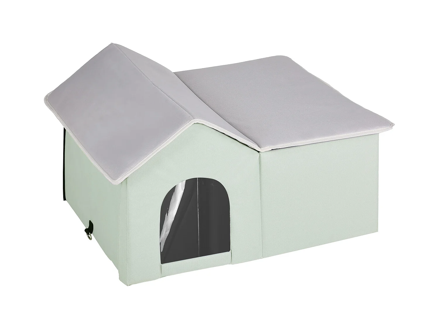 Maison Niche pour Chat, SucceBuy Niche Chauffante pour Chat - Abri d'Extérieur pour Chat avec Coussin Chauffant - Vert - Grand