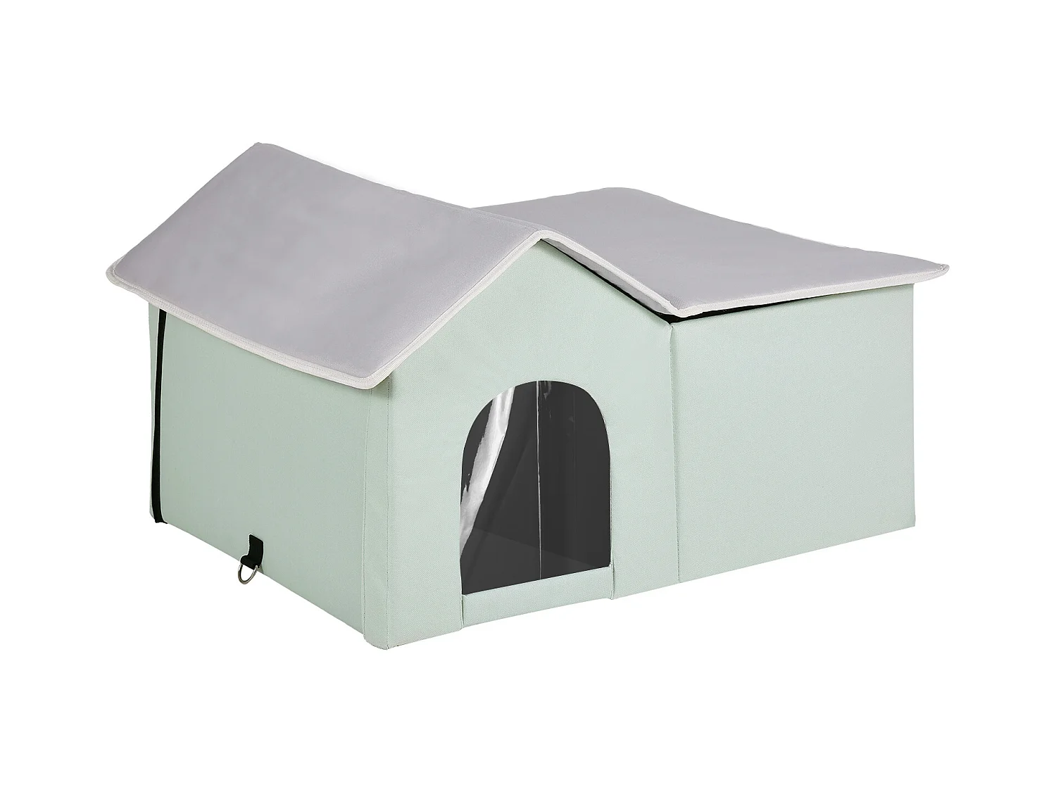 Maison Niche pour Chat, SucceBuy Niche Chauffante pour Chat - Abri d'Extérieur pour Chat avec Coussin Chauffant - Vert - Grand