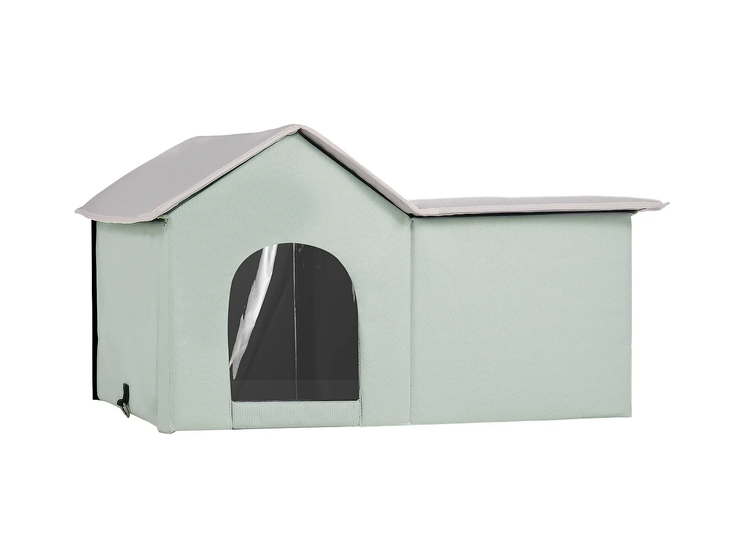 Maison Niche pour Chat, SucceBuy Niche Chauffante pour Chat - Abri d'Extérieur pour Chat avec Coussin Chauffant - Vert - Grand