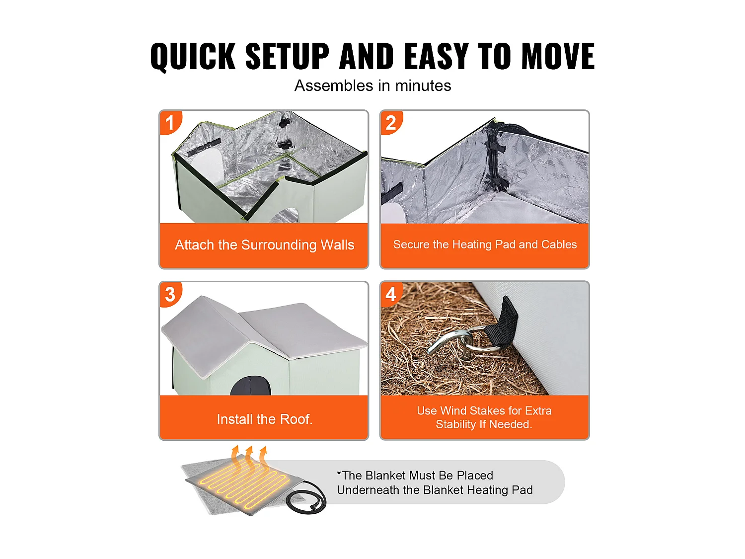 Katzenhaus, SucceBuy Beheiztes Katzenhaus – Katzenunterstand für draußen mit Heizkissen – Grün – Groß