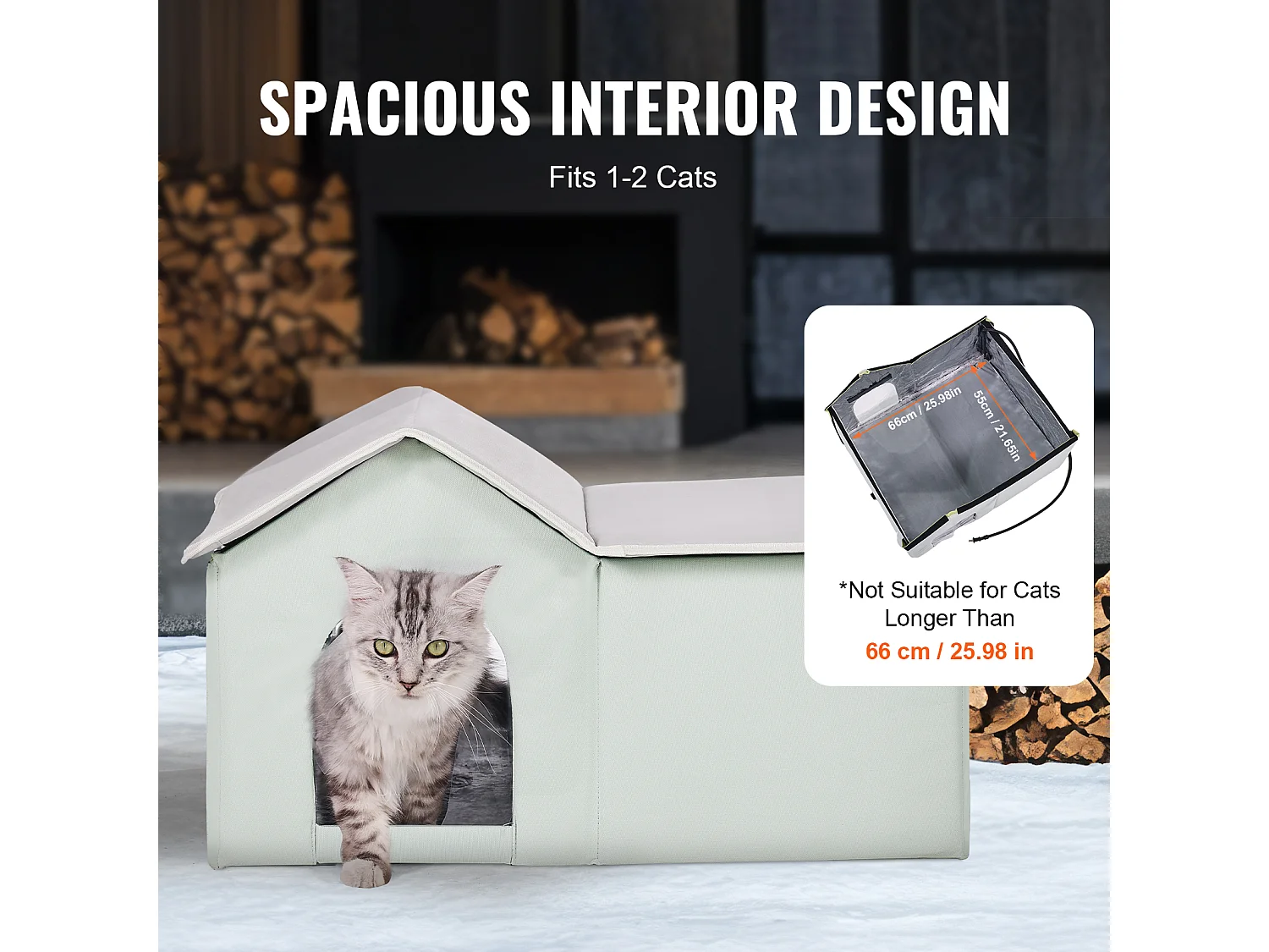 Katzenhaus, SucceBuy Beheiztes Katzenhaus – Katzenunterstand für draußen mit Heizkissen – Grün – Groß