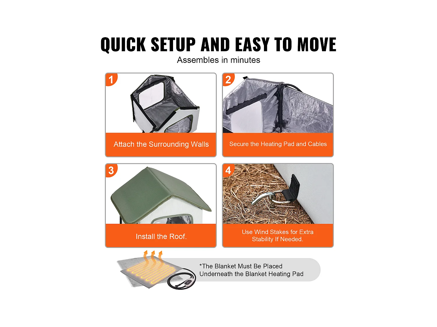 Maison Niche pour Chat, SucceBuy Abri Surélevé et Chauffant pour Chat, Maison pour Chat Extérieure Pliable et Étanche, Verte (S)