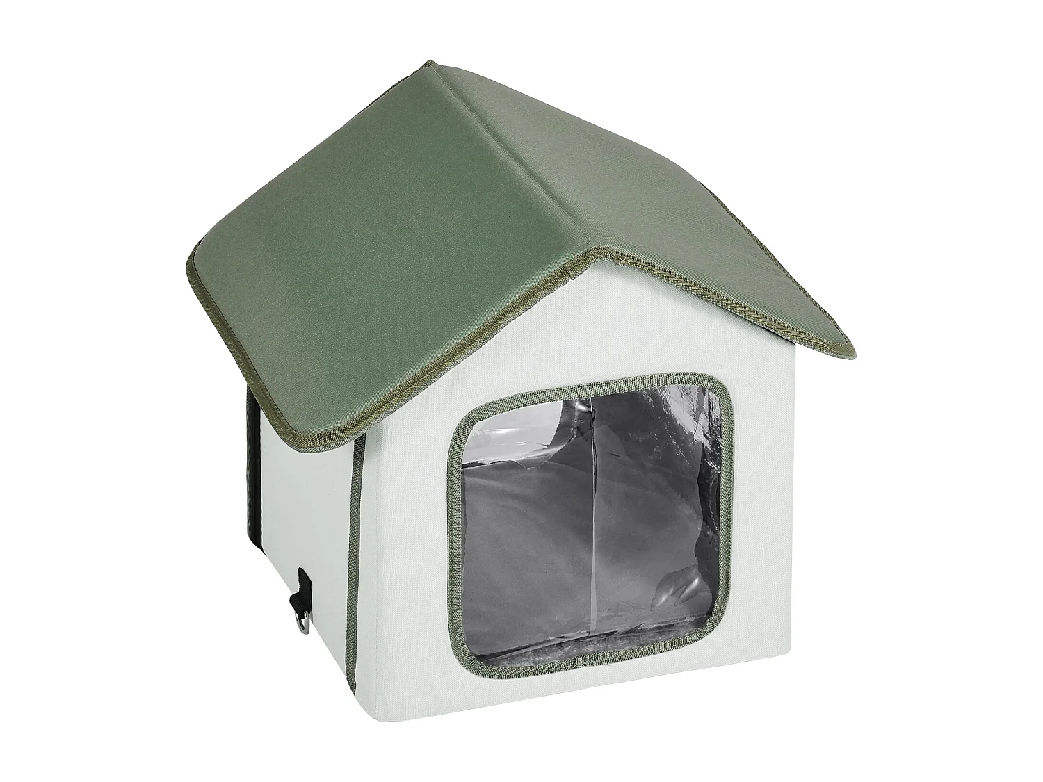 Maison Niche pour Chat, SucceBuy Abri Surélevé et Chauffant pour Chat, Maison pour Chat Extérieure Pliable et Étanche, Verte (S)