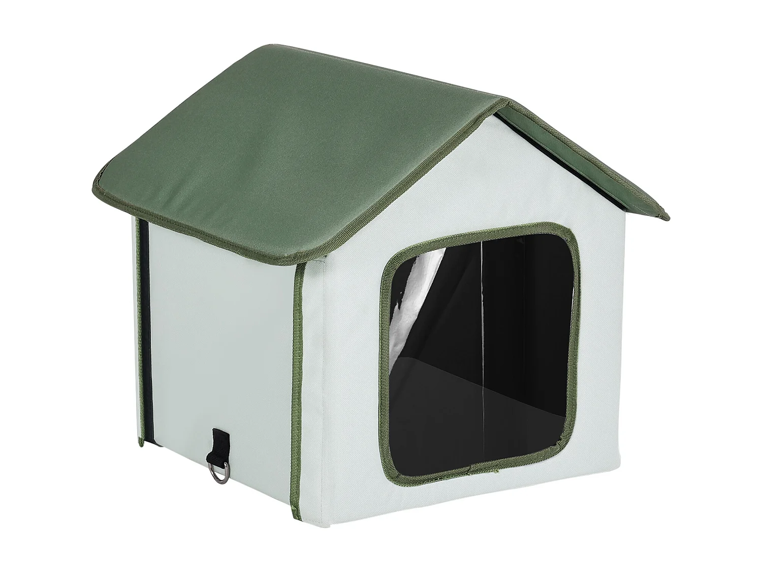 Maison Niche pour Chat, SucceBuy Abri Surélevé et Chauffant pour Chat, Maison pour Chat Extérieure Pliable et Étanche, Verte (S)