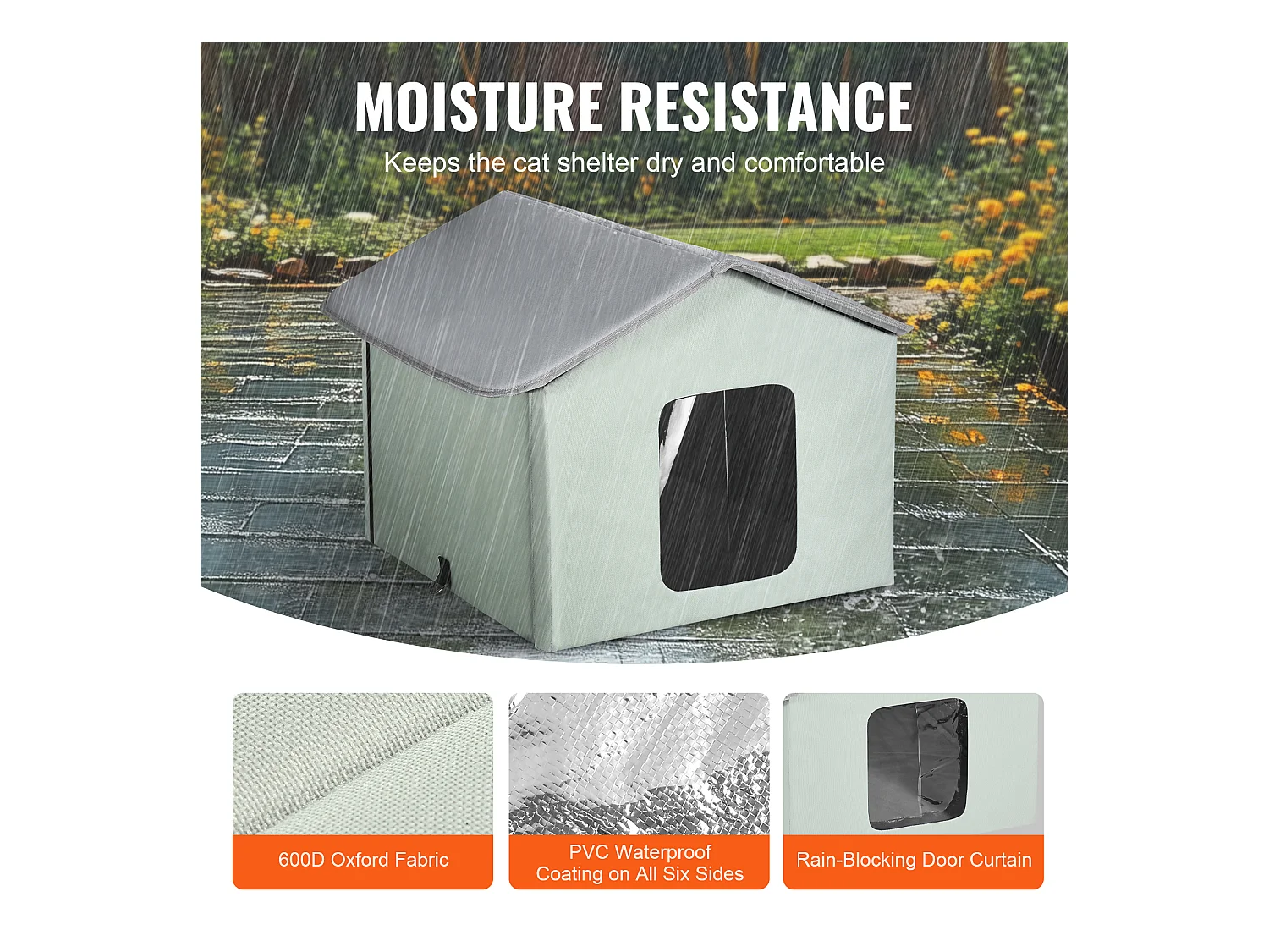 Casa para Gatos, SucceBuy Casa Dobrável Aquecida para Gatos com Almofada de Temperatura Ajustável (Média)