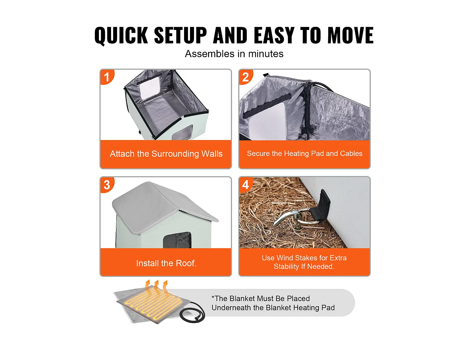 Maison Niche pour Chat, SucceBuy Maison pour Chat Chauffante et Pliable avec Coussin de Température RÉglable (Milieu)