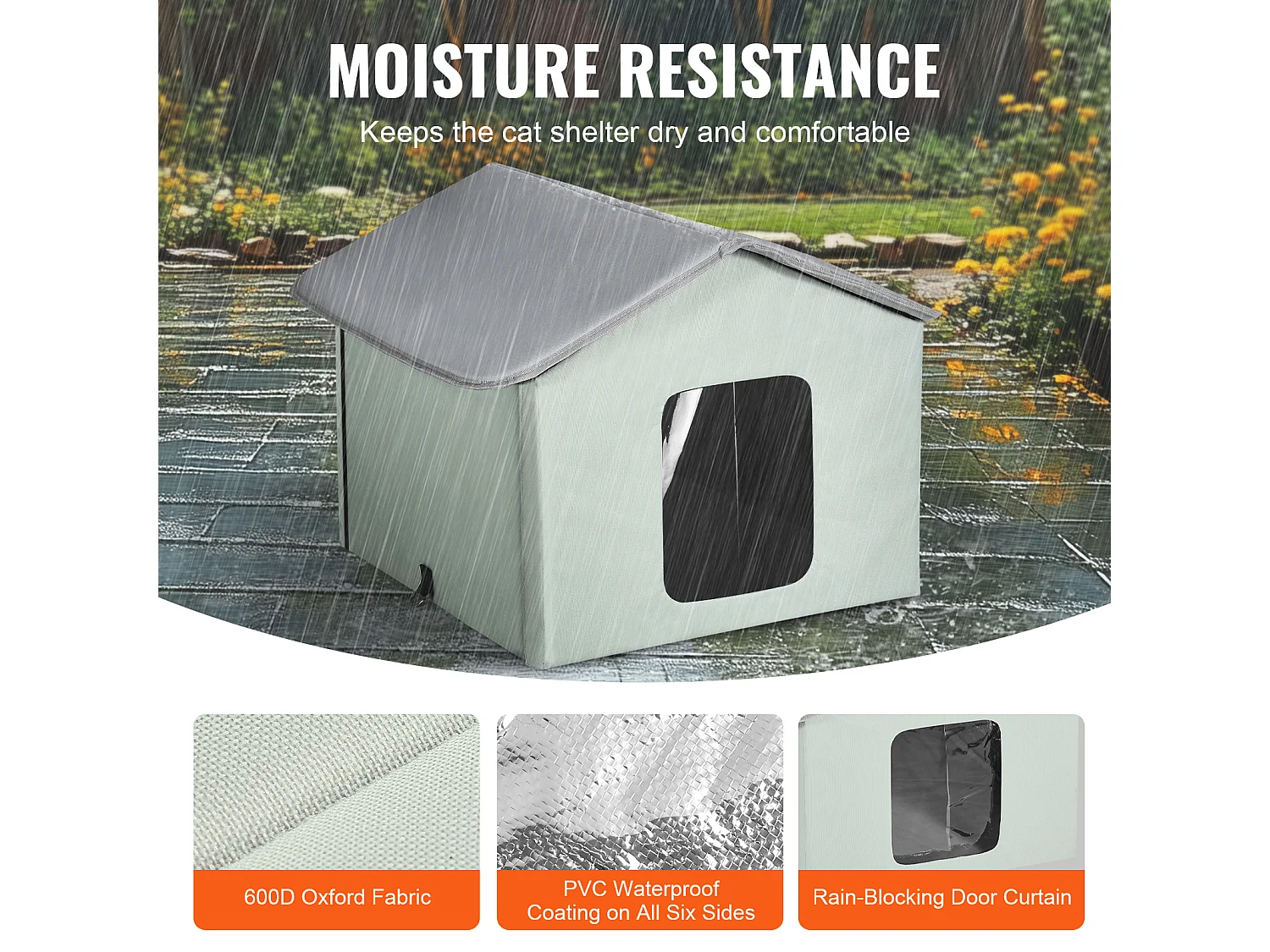 Maison Niche pour Chat, SucceBuy Maison pour Chat Chauffante et Pliable avec Coussin de Température RÉglable (Milieu)