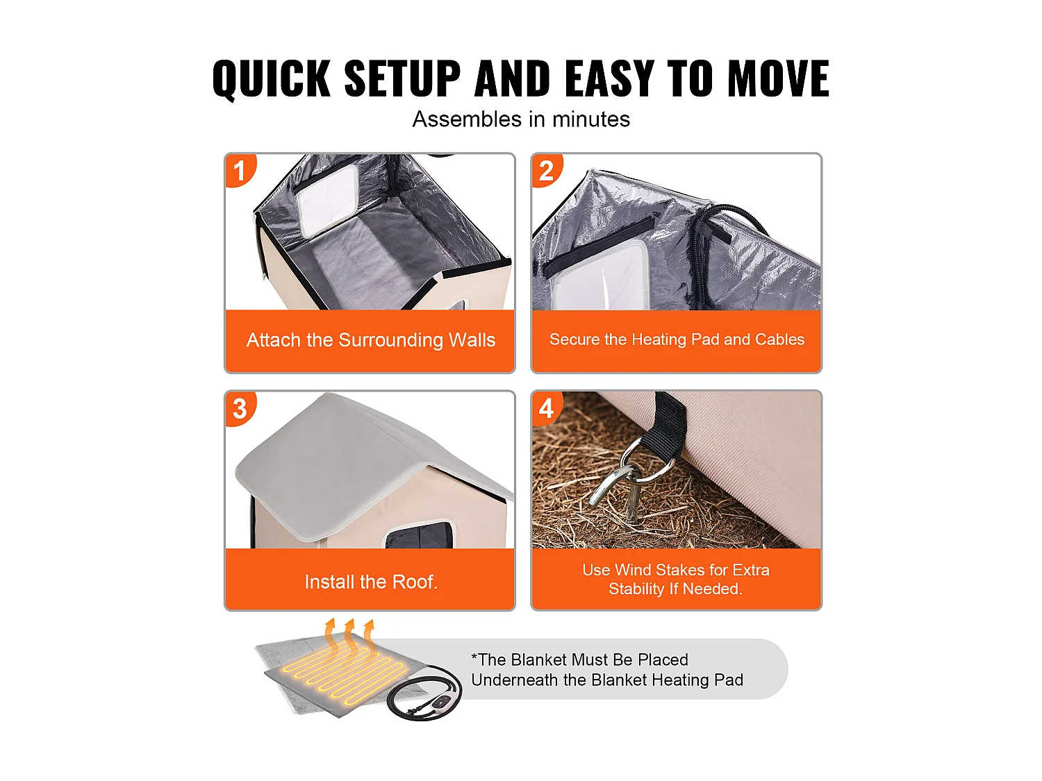 Cuccia per Gatti, SucceBuy Cuccia Rialzata e Riscaldata con Cuscinetto Riscaldante, Marrone (Media)