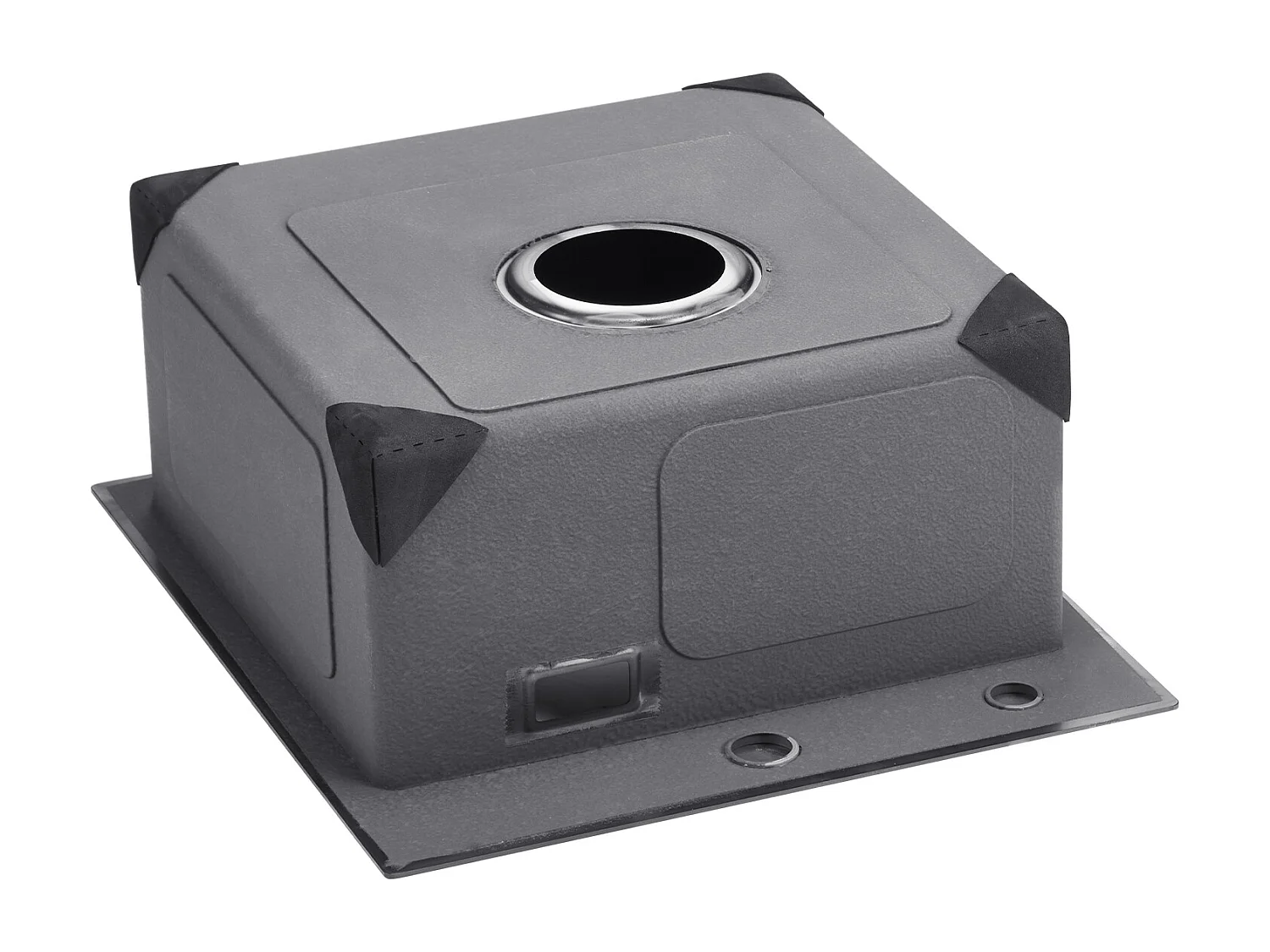 Küchenspüle SucceBuy Küchenspüle, 40 cm, Top Mount Küchenspüle, Einzelbecken, Edelstahl, Schwarz