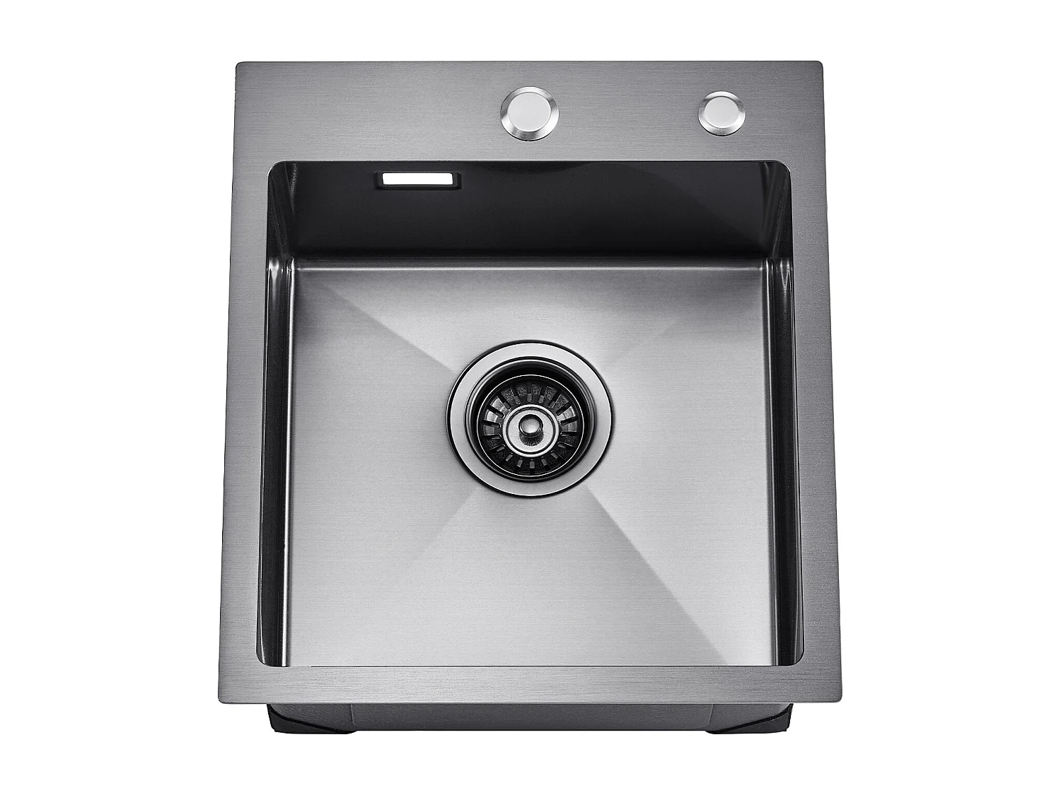 Lava-loiça de Cozinha SucceBuy, Lava-loiça de Cozinha de 40 cm com Montagem Superior, Cuba Simples, Aço Inoxidável, Preto