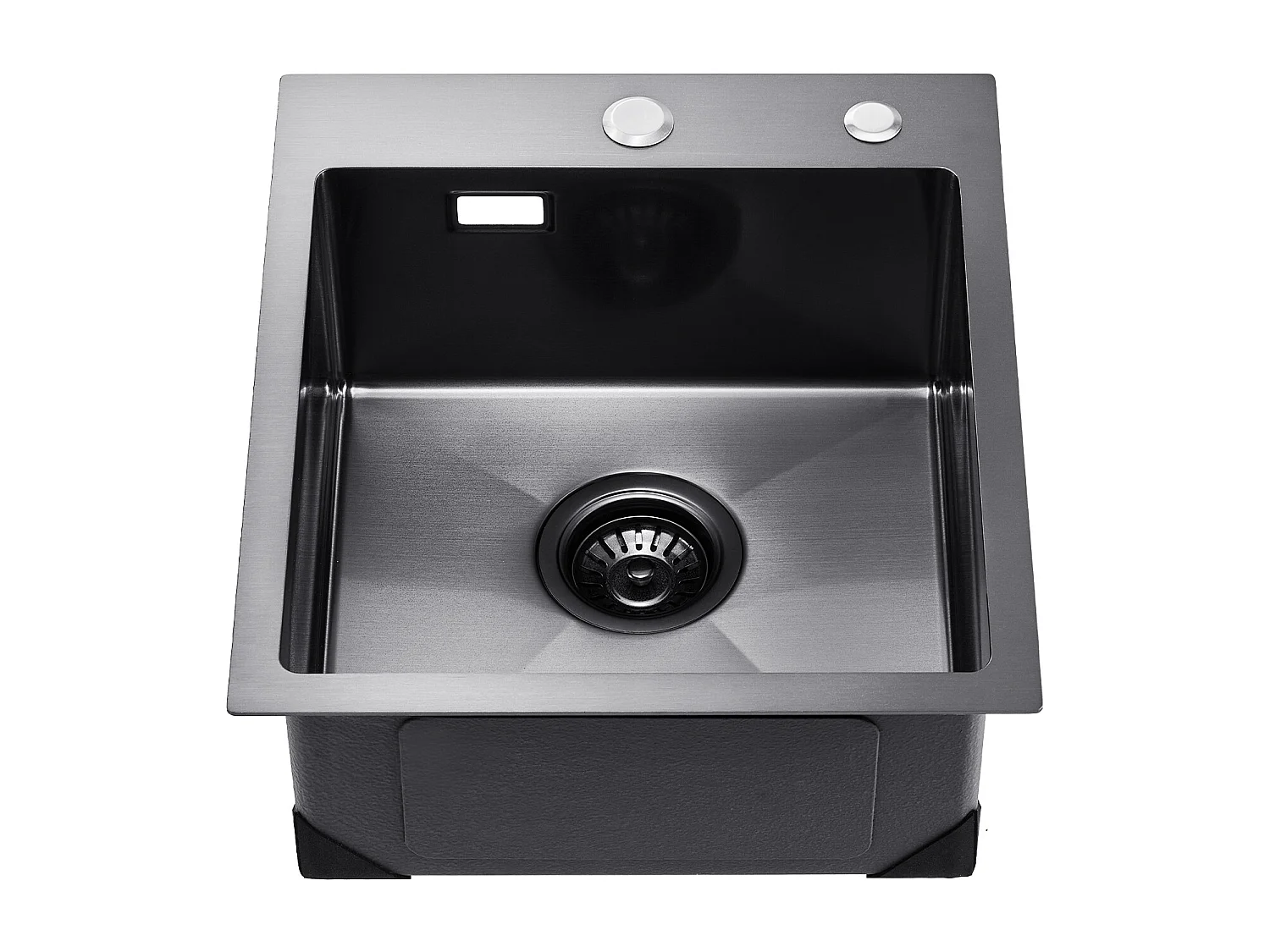 Lava-loiça de Cozinha SucceBuy, Lava-loiça de Cozinha de 40 cm com Montagem Superior, Cuba Simples, Aço Inoxidável, Preto