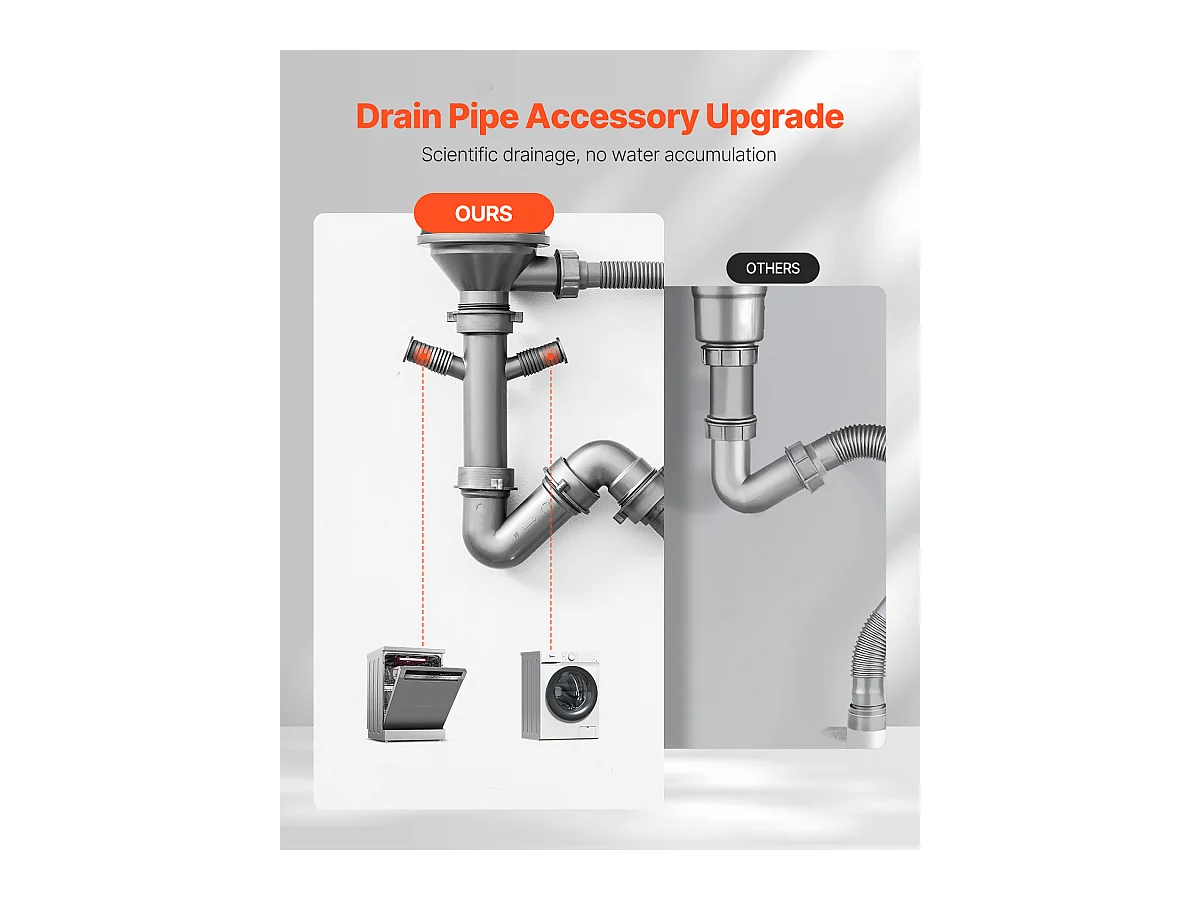 Évier de Cuisine SucceBuy Évier de Cuisine Sous Plan 50 cm à Cuve Simple en Acier Inoxydable